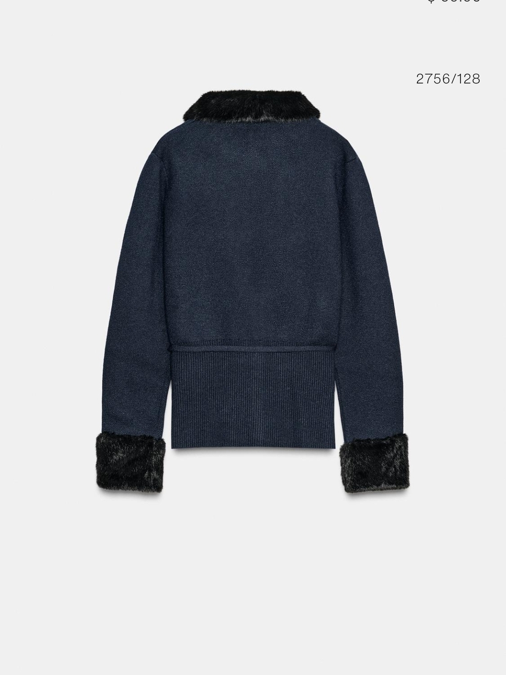 Faux Fur Trim Combination Cardigan